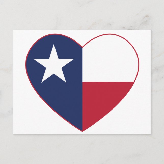 Texas Flag Herz Postkarte (Vorderseite)