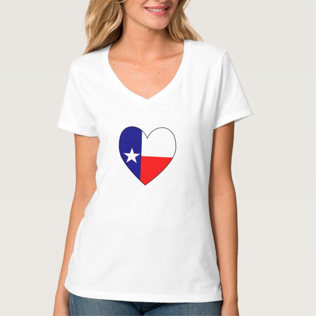 Texas Flag Herz T-Shirt (Vorderseite)