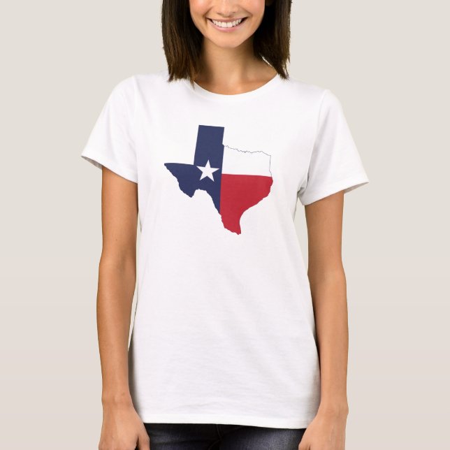 Texas Flag Karte Frauen weiß T-Shirt (Vorderseite)
