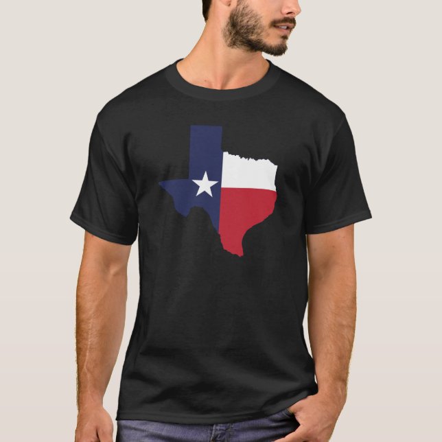 Texas Flag Karte Männerschwarz T-Shirt (Vorderseite)
