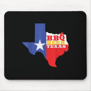 Texas Flag Karte Summer Barbecue Funny Beer Grille Mousepad