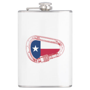 Texas Flag Kletterer Carabiner Flachmann