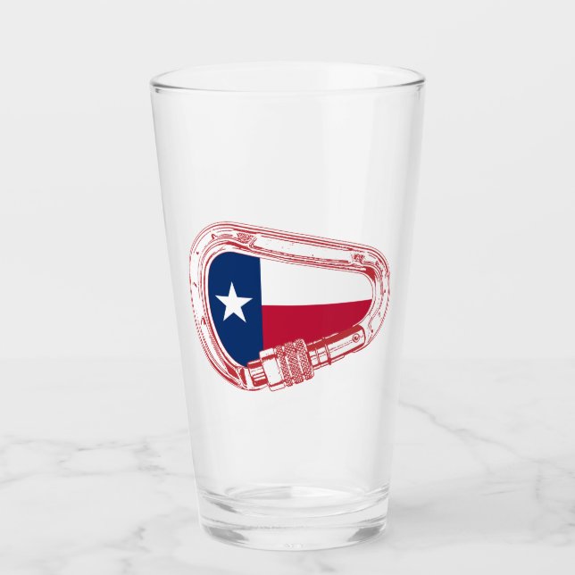 Texas Flag Kletterer Carabiner Glas (Vorderseite)