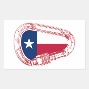 Texas Flag Kletterer Carabiner Rechteckiger Aufkleber