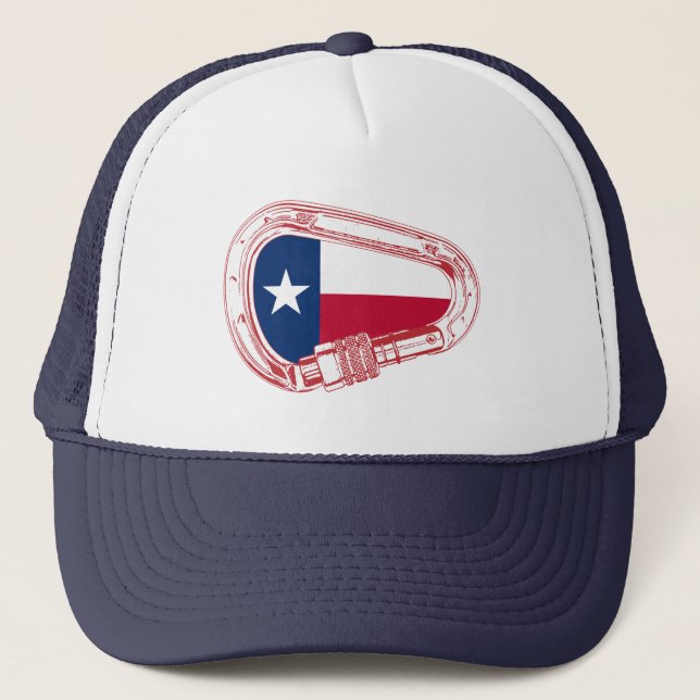 Texas Flag Kletterer Carabiner Truckerkappe (Vorderseite)