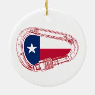 Texas Flag Kletterkarabiner Keramik Ornament