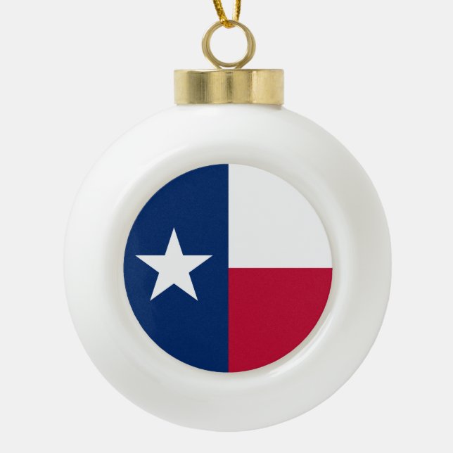 Texas Flag: Langorne, der texanische einstündige S Keramik Kugel-Ornament (Vorderseite)