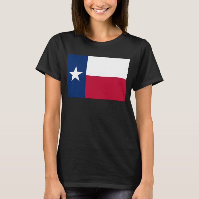 Texas Flag: Langorne, der texanische einstündige S T-Shirt (Vorderseite)