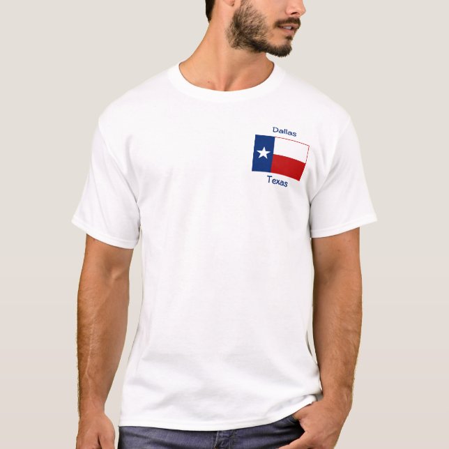 Texas Flag Map City T - Shirt (Vorderseite)