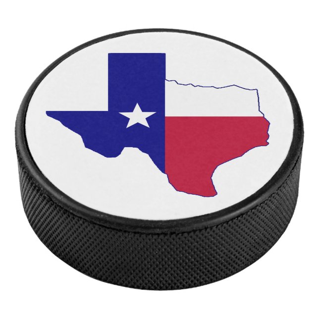 Texas Flag Map Eishockey Puck (3/4)