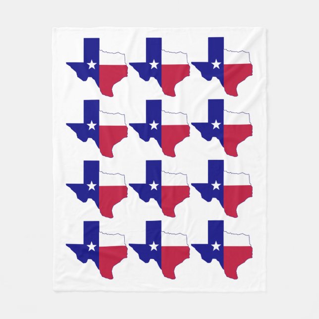 Texas Flag Map Fleecedecke (Vorderseite)