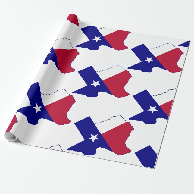 Texas Flag Map Geschenkpapier (Ungerollt)