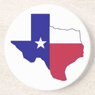 Texas Flag Map Getränkeuntersetzer
