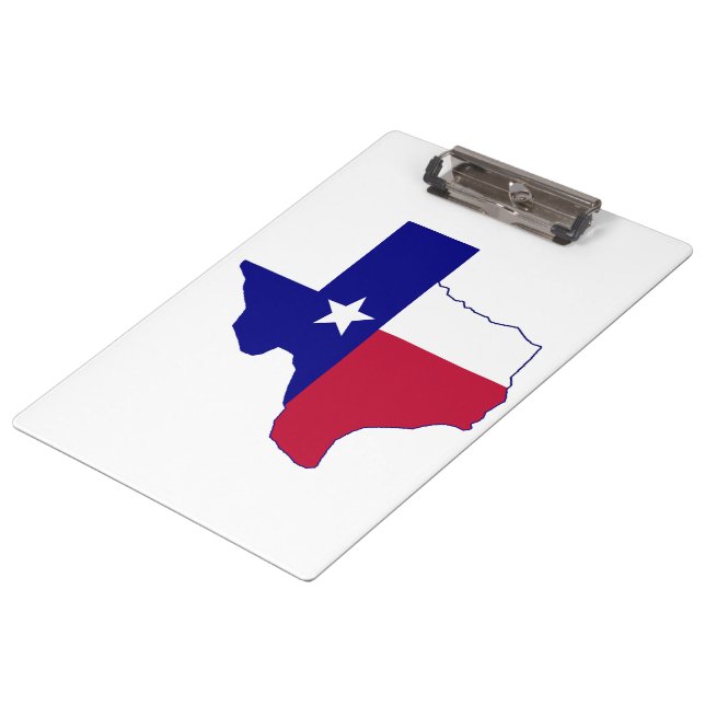Texas Flag Map Klemmbrett (Schrägansicht)