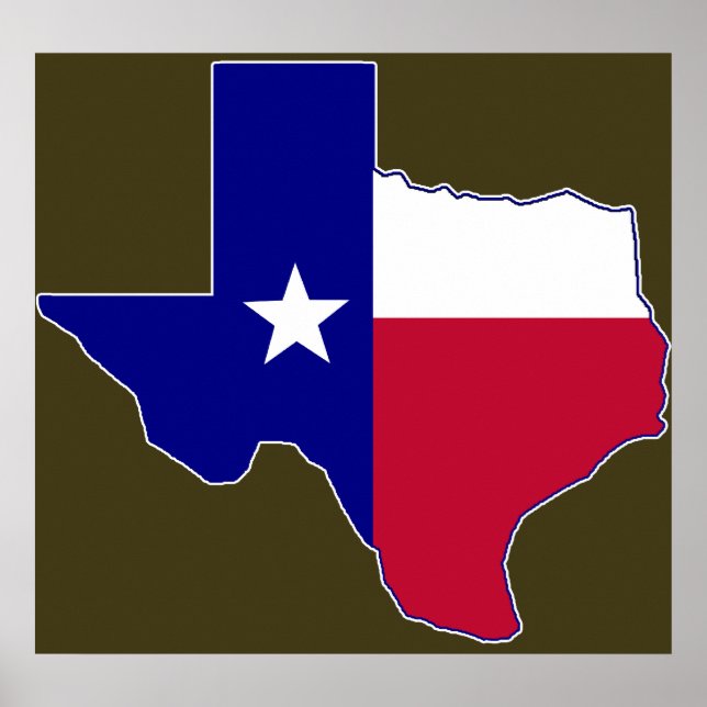 Texas Flag Map Poster (Vorne)