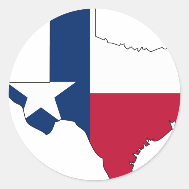 Texas Flag Map Runder Aufkleber (Vorderseite)