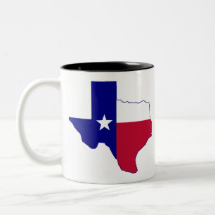 Texas Flag Map Zweifarbige Tasse