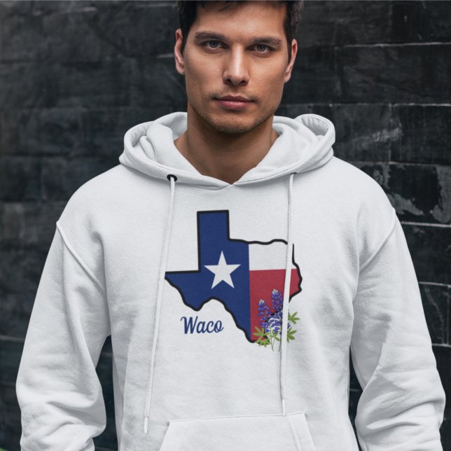 Texas-Flag mit Staat Blume Bluebonnet Custom Hoodie (Von Creator hochgeladen)