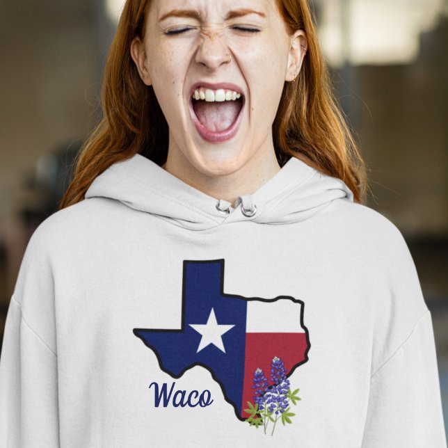 Texas-Flag mit Staat Blume Bluebonnet Custom Hoodie (Von Creator hochgeladen)