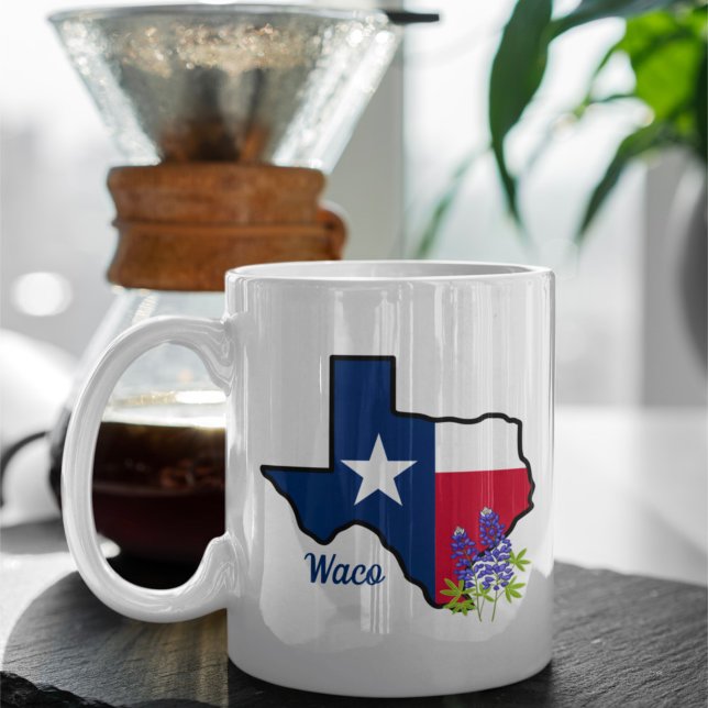 Texas-Flag mit Staat Blume Bluebonnet Custom Kaffeetasse (Von Creator hochgeladen)