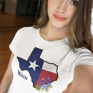 Texas-Flag mit Staat Blume Bluebonnet Custom T-Shirt