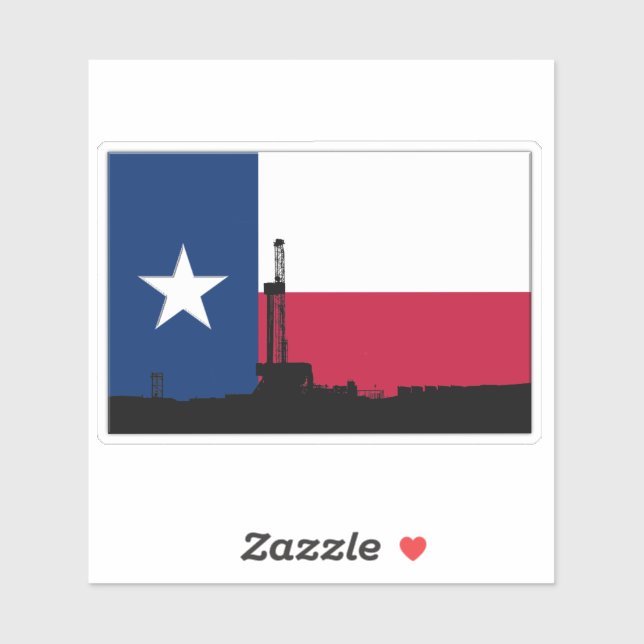 Texas Flag Oil Drig Rig Cutout Aufkleber (Blatt)