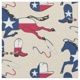 Texas Flag Pferde Hasen und Stiefel ln Stoff
