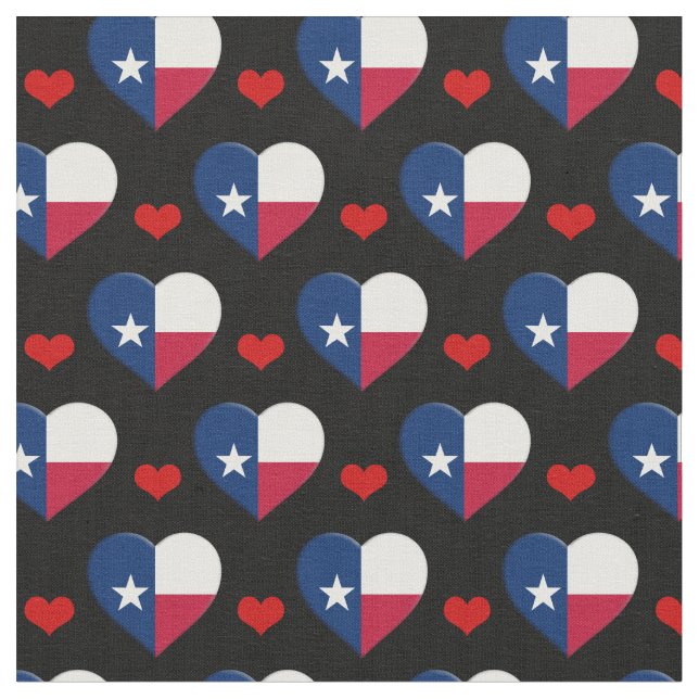 Texas Flag & Red Heart mode Fabric / USA Stoff (Nahaufnahme)