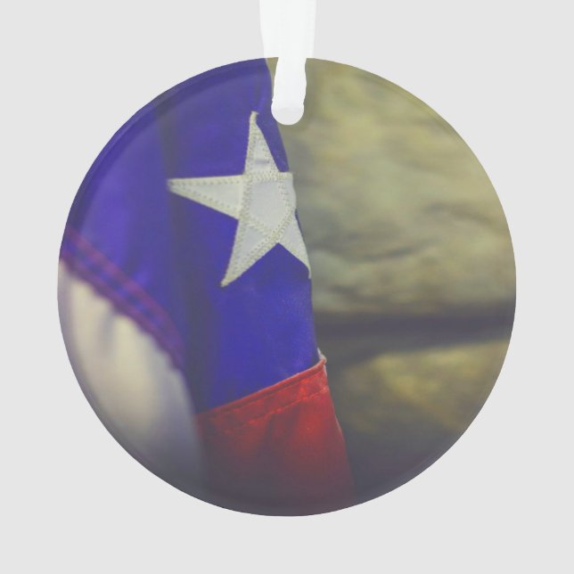 Texas Flag Rustic Lone Star Staat USA Ornament (Rückseite)
