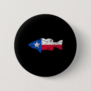 Texas Flag Smallmouth B Angeln  Button