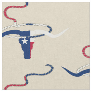 Texas Flag Steer Head Mit Seil auf lt Gewebe Stoff