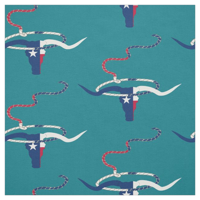 Texas Flag Steer Head Mit Seil auf lt Gewebe Stoff (Muster)