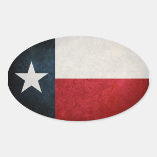 Texas Flag; Texan; Ovaler Aufkleber