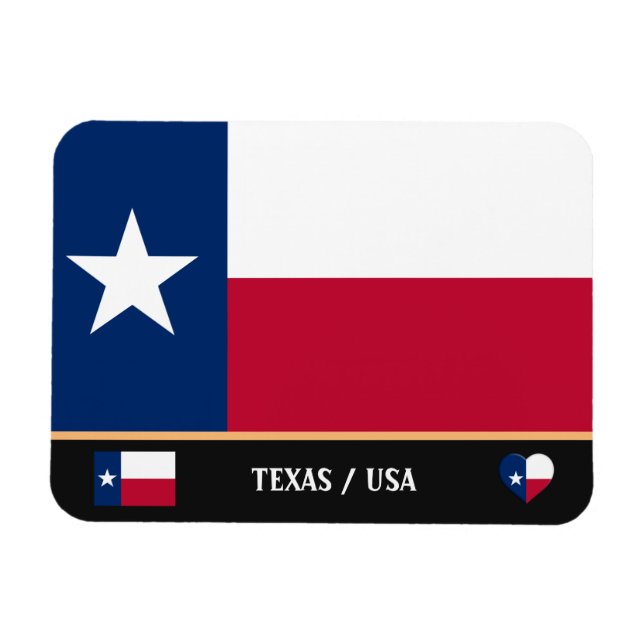 Texas Flag & Texas Staat /travel America Magnet (Horizontal)