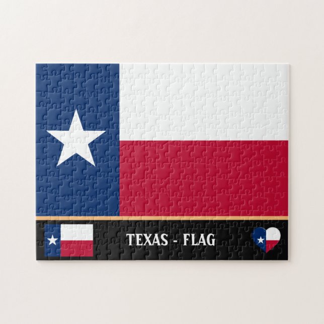 Texas Flag & Texas Staat USA/Amerika Puzzle (Horizontal)