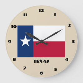 Texas Flag Wall Clock Große Wanduhr