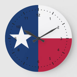 Texas-Flagge, amerikanische Staatsflagge Große Wanduhr