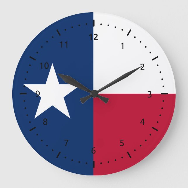 Texas-Flagge, amerikanische Staatsflagge Große Wanduhr (Vorderseite)