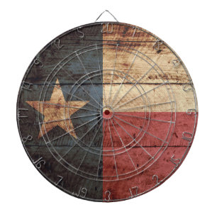 Texas-Flagge auf altem Holzmaserung Dartscheibe