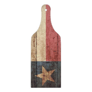 Texas-Flagge auf altem Holzmaserung Schneidebrett