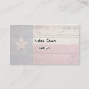 Texas-Flagge auf altem Holzmaserung Visitenkarte
