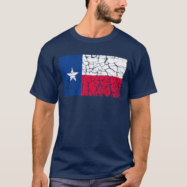 Texas-Flagge, beunruhigt T-Shirt (Vorderseite)