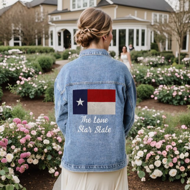 Texas-Flagge | Der einstündige Staat Jeansjacke (Hochzeit Rückseite)