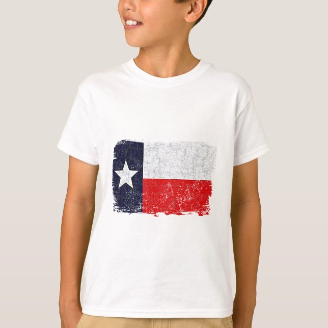 TEXAS-FLAGGE GEALTERT T-Shirt (Vorderseite)