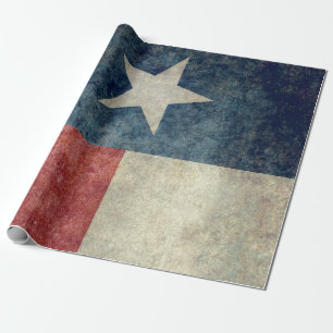 Texas-Flagge Geschenkpapier im Vintage-Retro-Stil