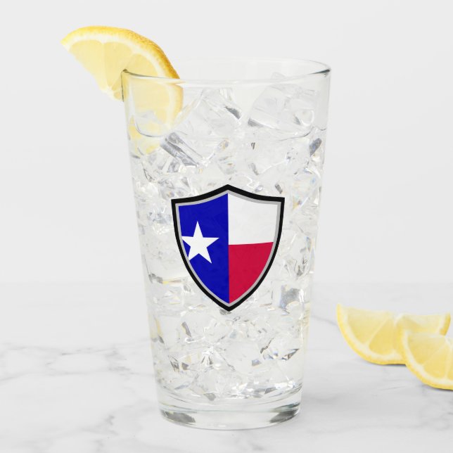 Texas-Flagge Glas (Vorderseite Ice)