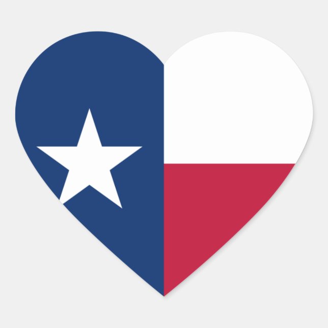 Texas-Flagge Herz-Aufkleber (Vorderseite)