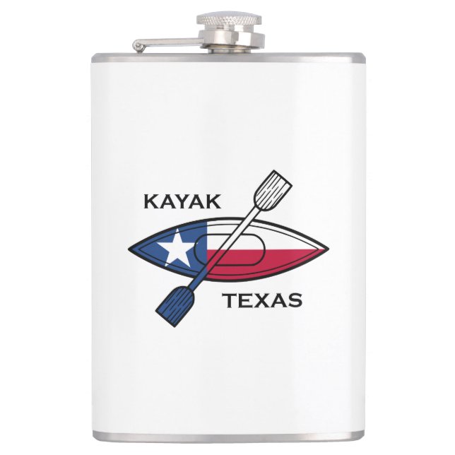 Texas-Flagge im Kajak Flachmann (Vorderseite)