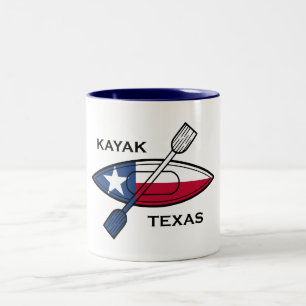 Texas-Flagge im Kayak Zweifarbige Tasse