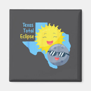Texas-Flagge Sonnenfinsternis Totale Illustration Magnet